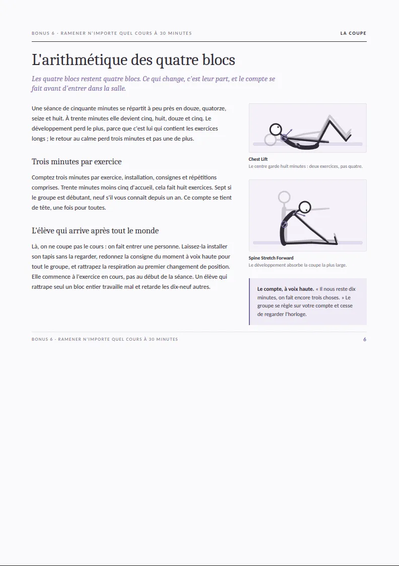 Page réelle du MasterPack Pilates Pro 3