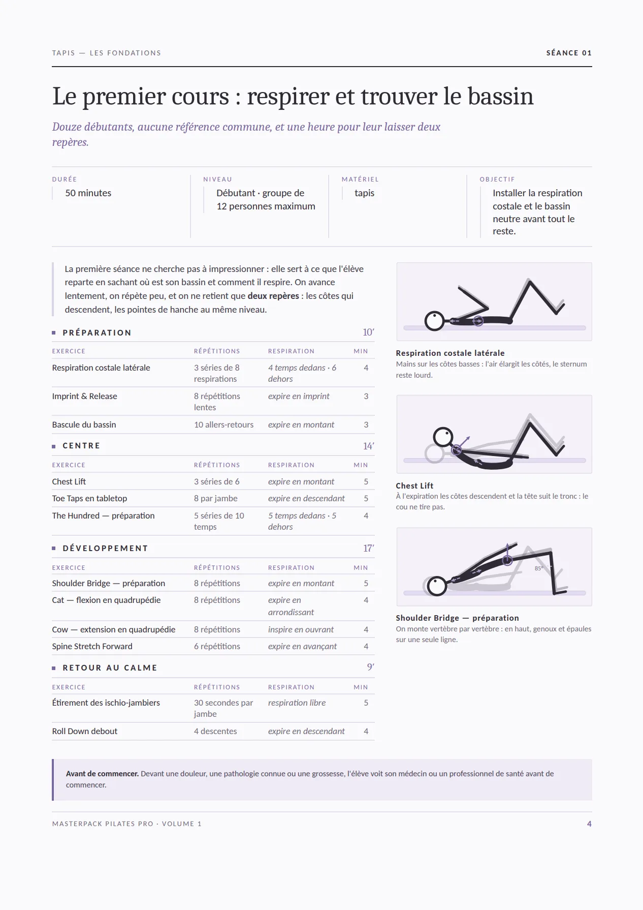 Page réelle du MasterPack Pilates Pro 6